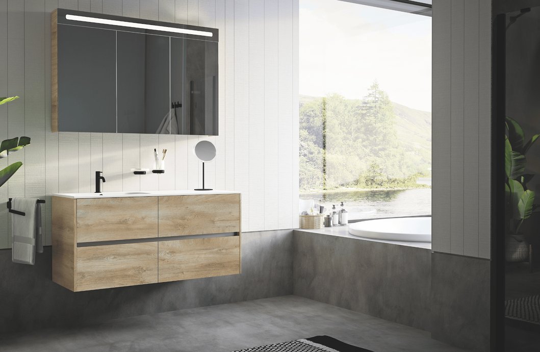 Furniture range Leo 3.0 - Natural Oak color, L. 120 cm