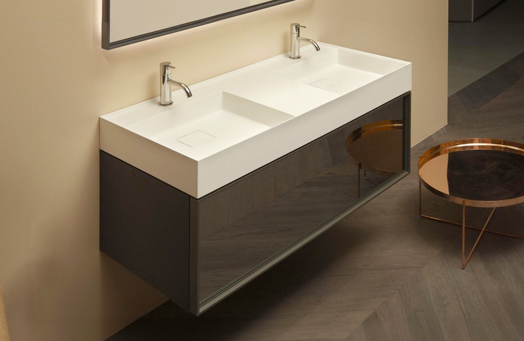 Lavabo à suspendre Graffio 2 vasques