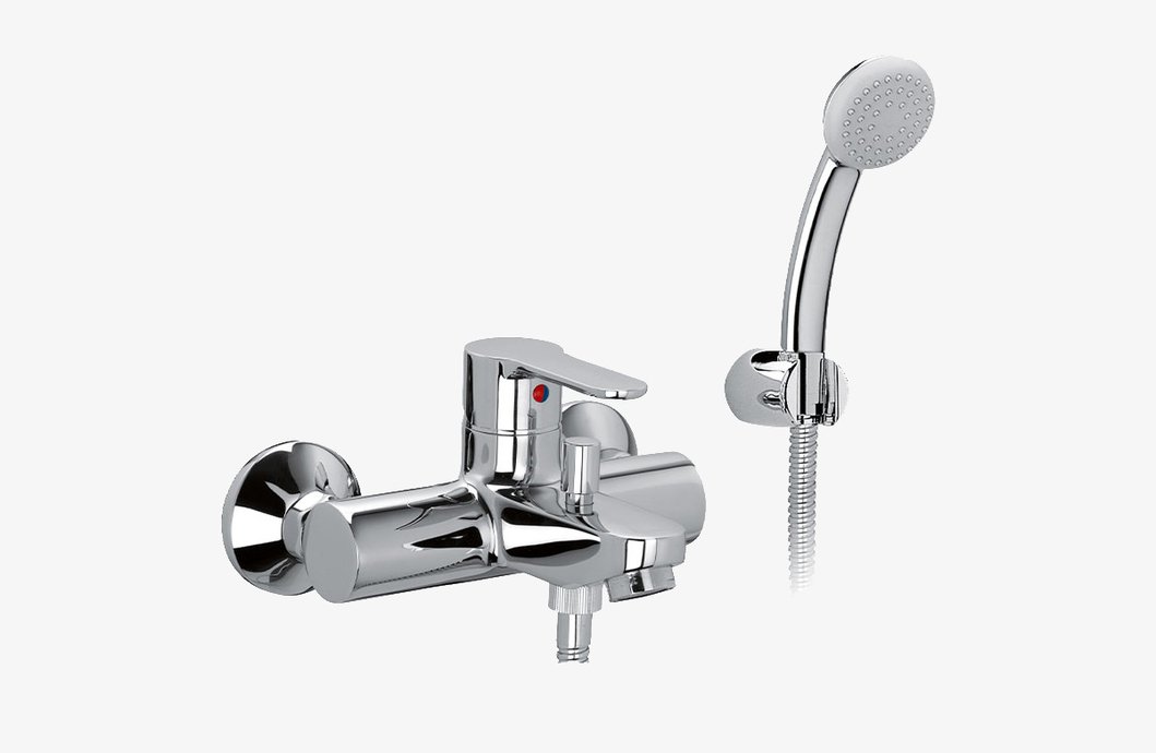 Bad/douche eengreepsmengkraan Blu met doucheset