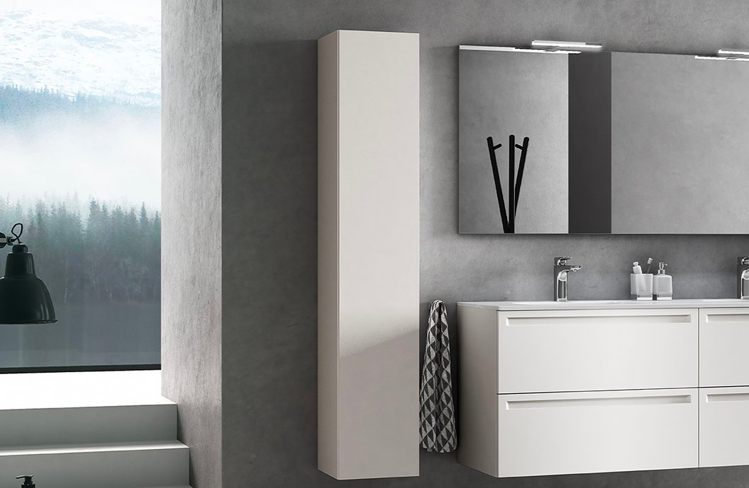 Column Leo matt white lacquered