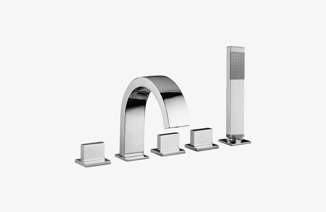 Five-hole deck-mounted bath tap Level