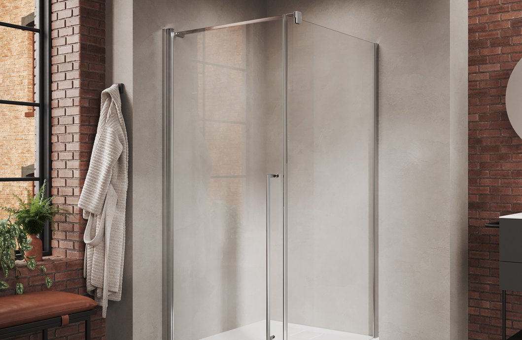 Urban hinged shower door