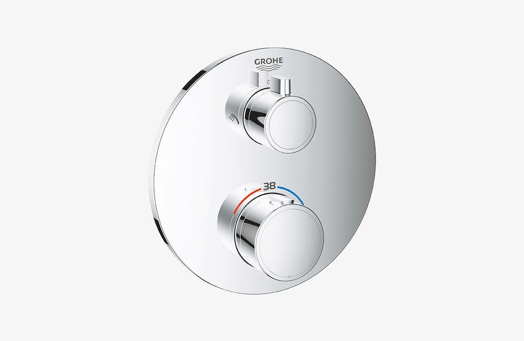 Built-in thermostatic shower tap Grohtherm round