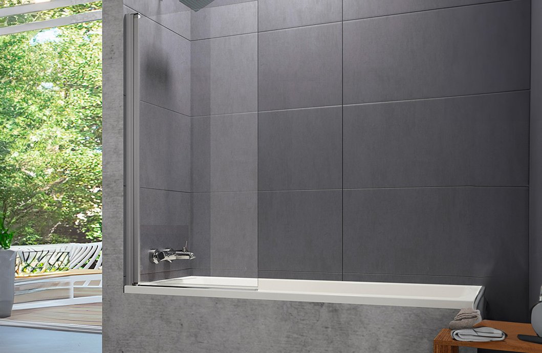 Bathtub screen Design Pure with 1 hinged panel