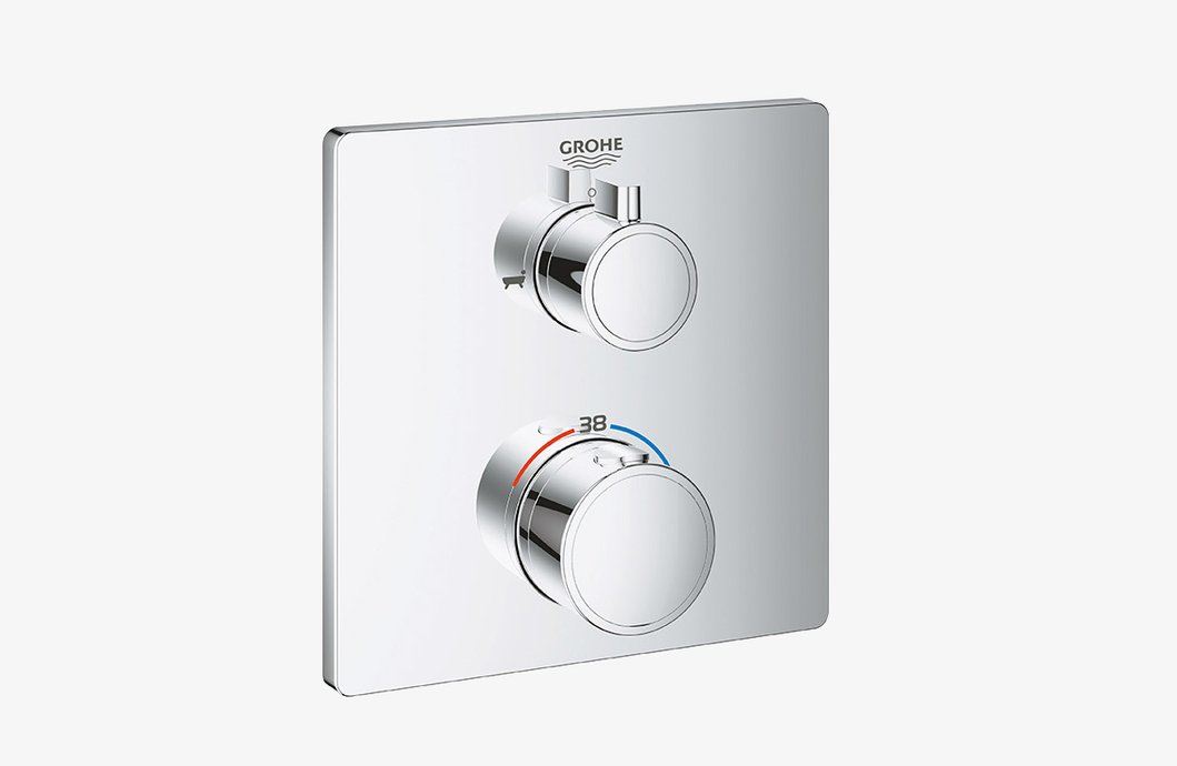 Robinet de douche thermostatique encastré Grohtherm carré