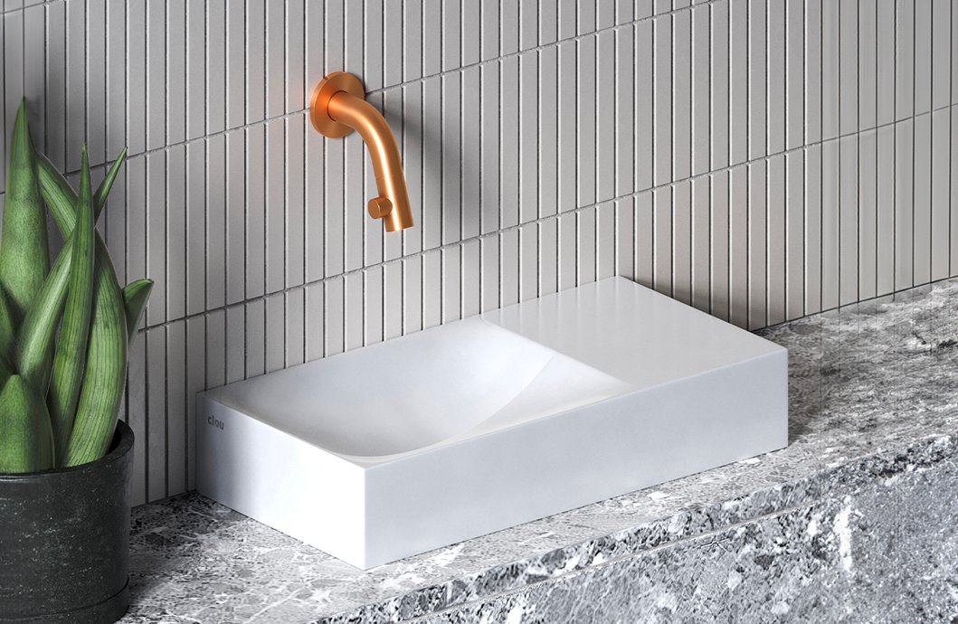 Lave-mains Vale avec plage pour robinetterie murale