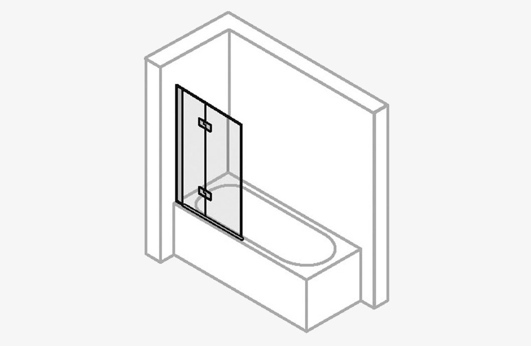 Badscherm Design Pure met 2 draaibare wanden