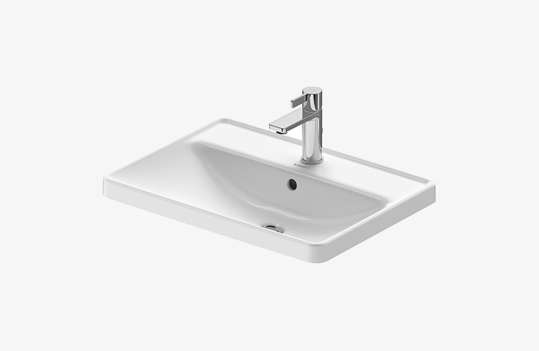 Inbouwwaskom D-Neo met overloop en kraangat