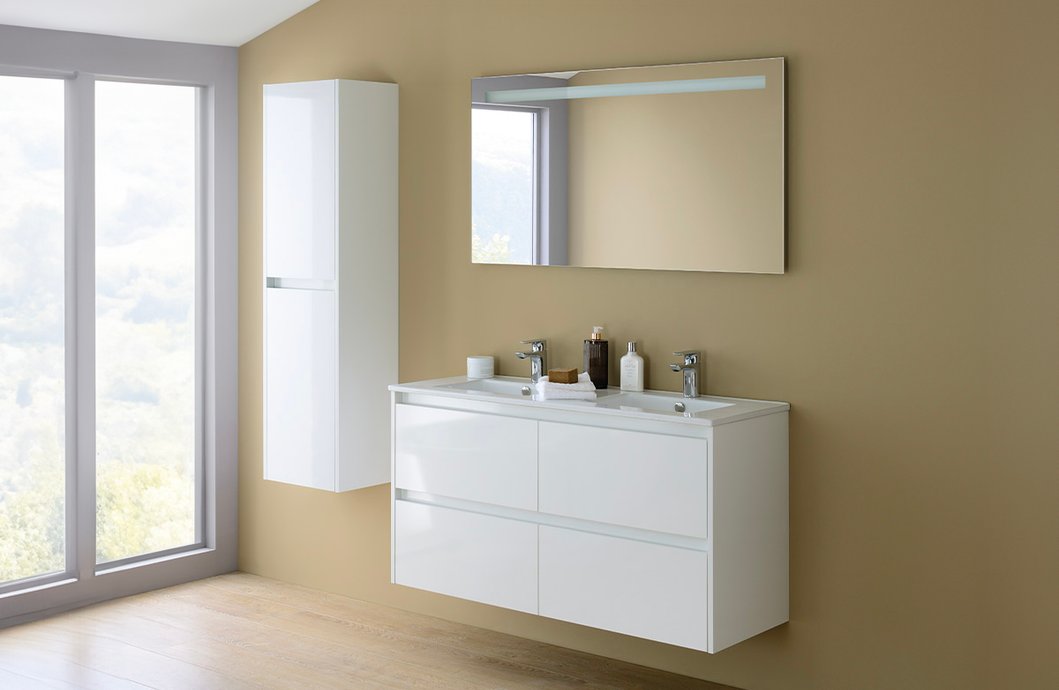 Vanity unit Doblo 45° 120 cm with 4 drawers