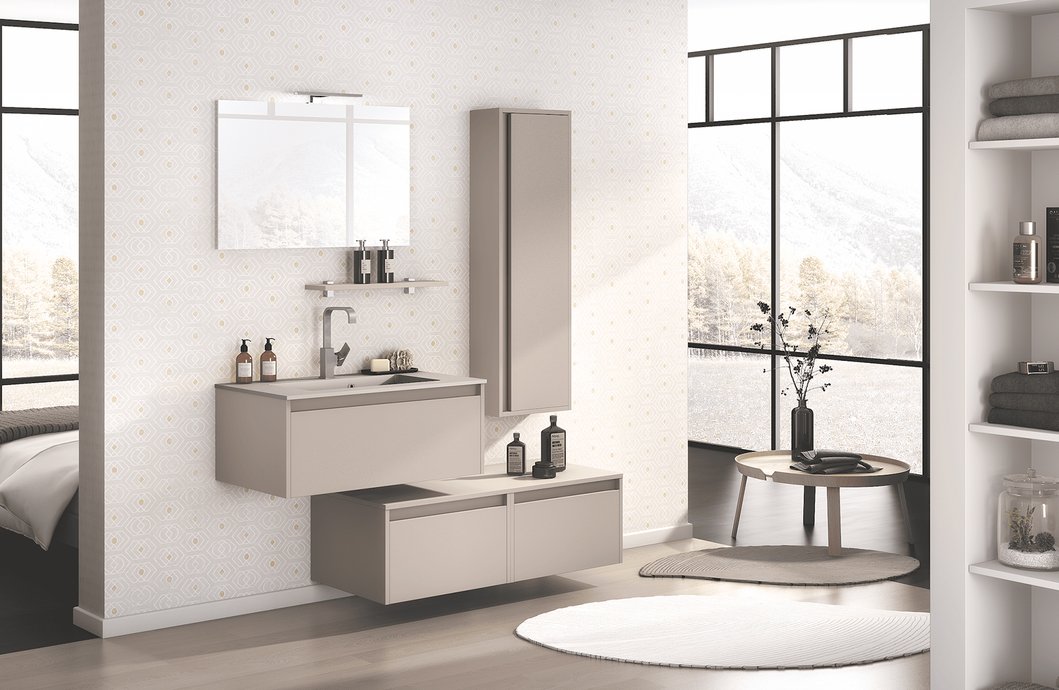 Furniture range D-motion - 1 sliding unit in Matt Clay color, L. 90 cm