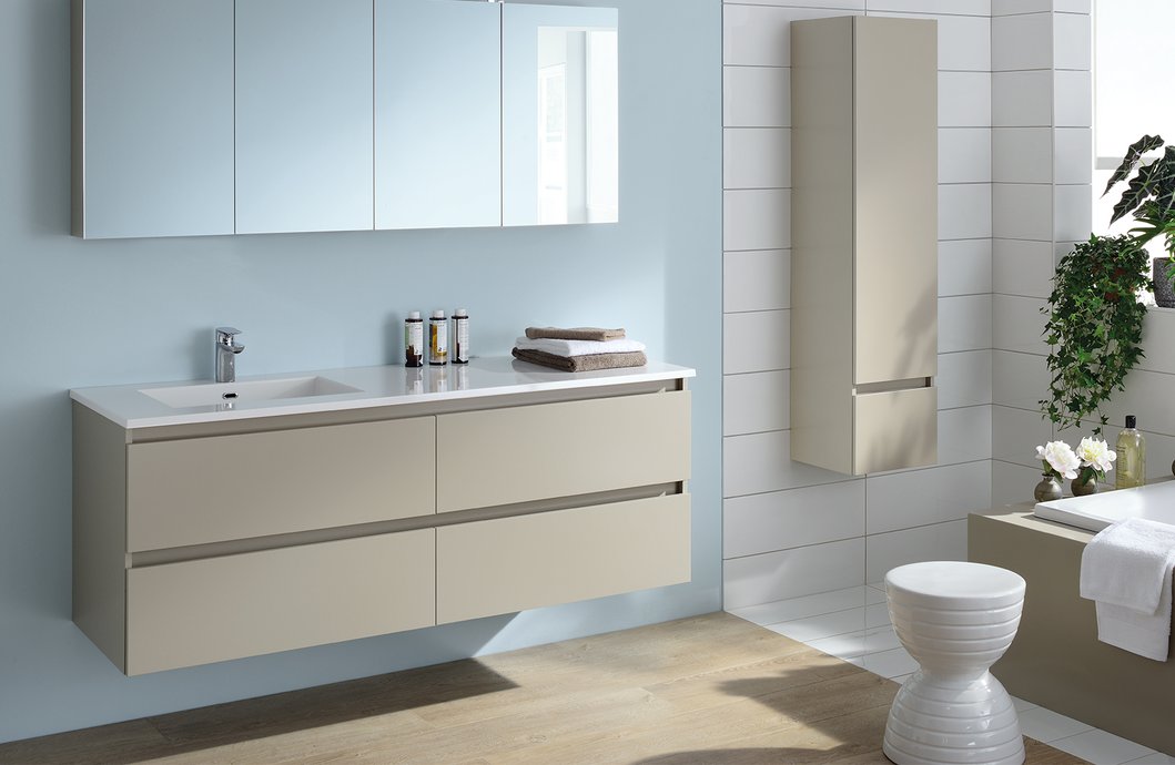 Série de meuble Sobro - Meuble 4 tiroirs coloris argile, L. 160 cm