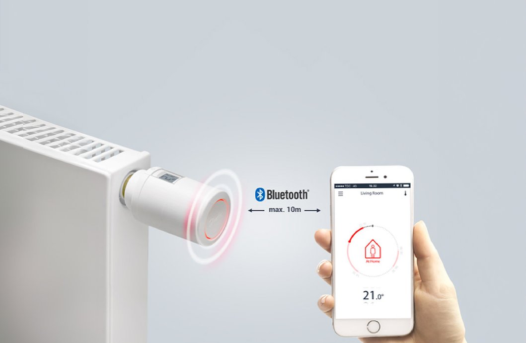 Thermostat and connected valve Danfoss Eco