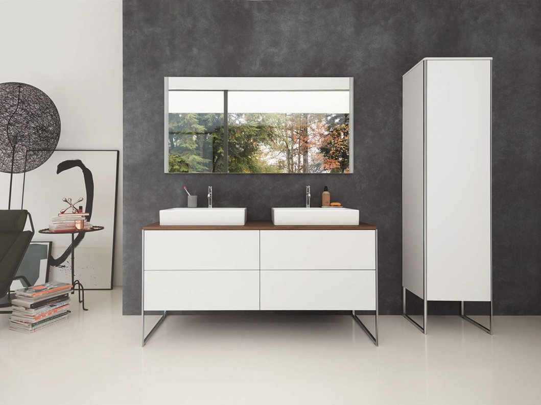 XSquare Bathroom Furniture by Duravit, Satin Aubergine Color