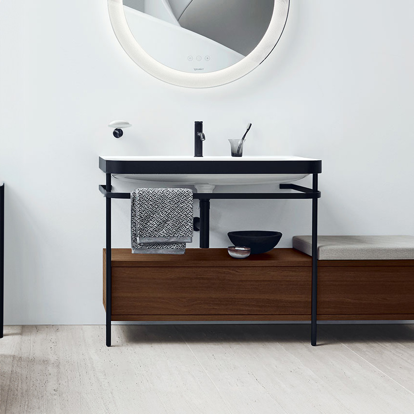 Pedestal washbasin Happy D.2 C-bonded