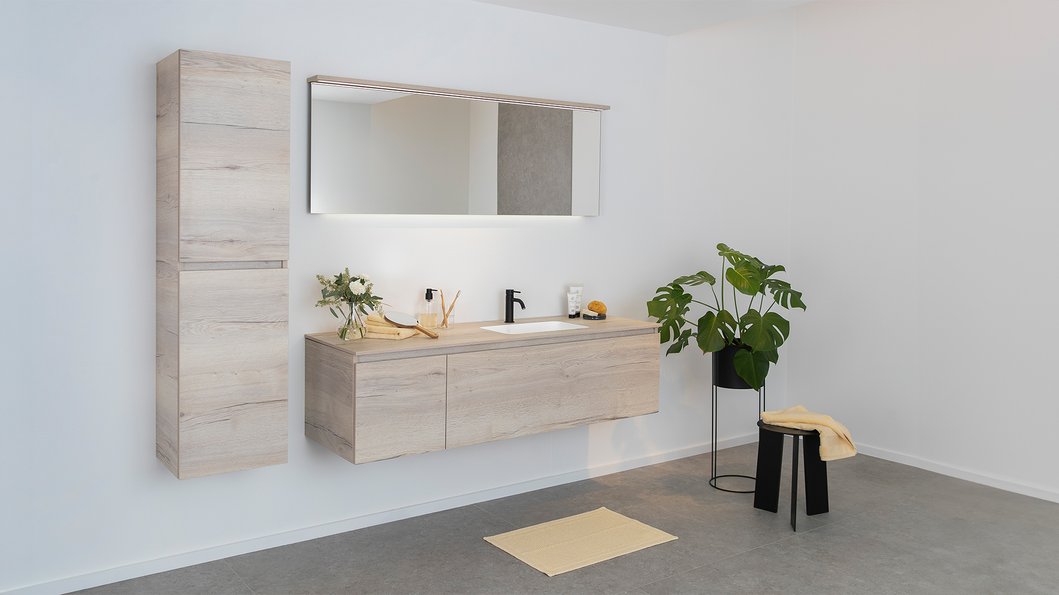 Furniture range Nature - White Halifax oak, L. 140 cm