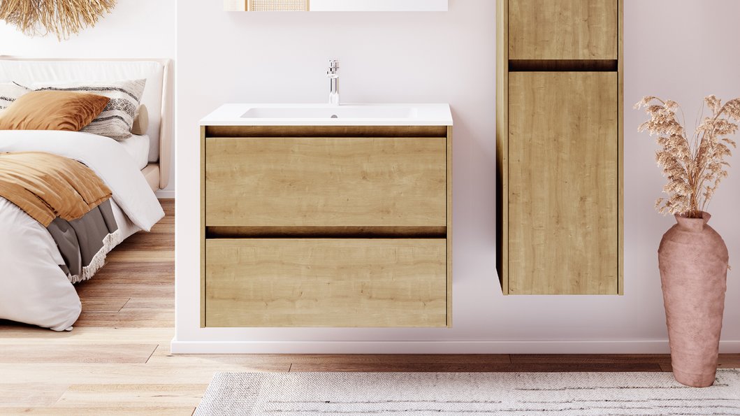 Furniture range Doblo - Arlington eiken kleur, 2 lades, B. 80 cm