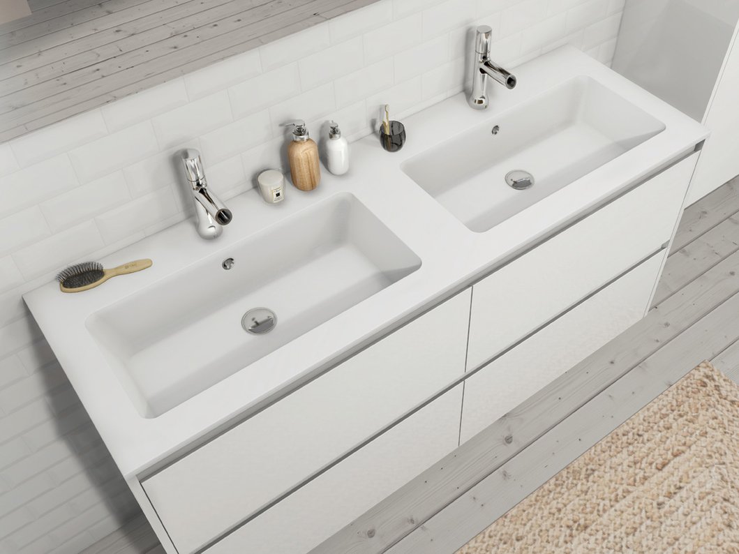 Doblo bathroom cabinet by Sanijura, top view