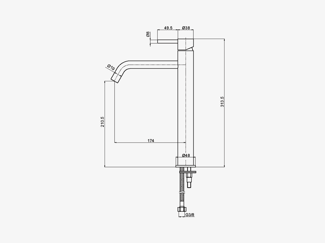Mitigeur lavabo haut Facq Creation laiton