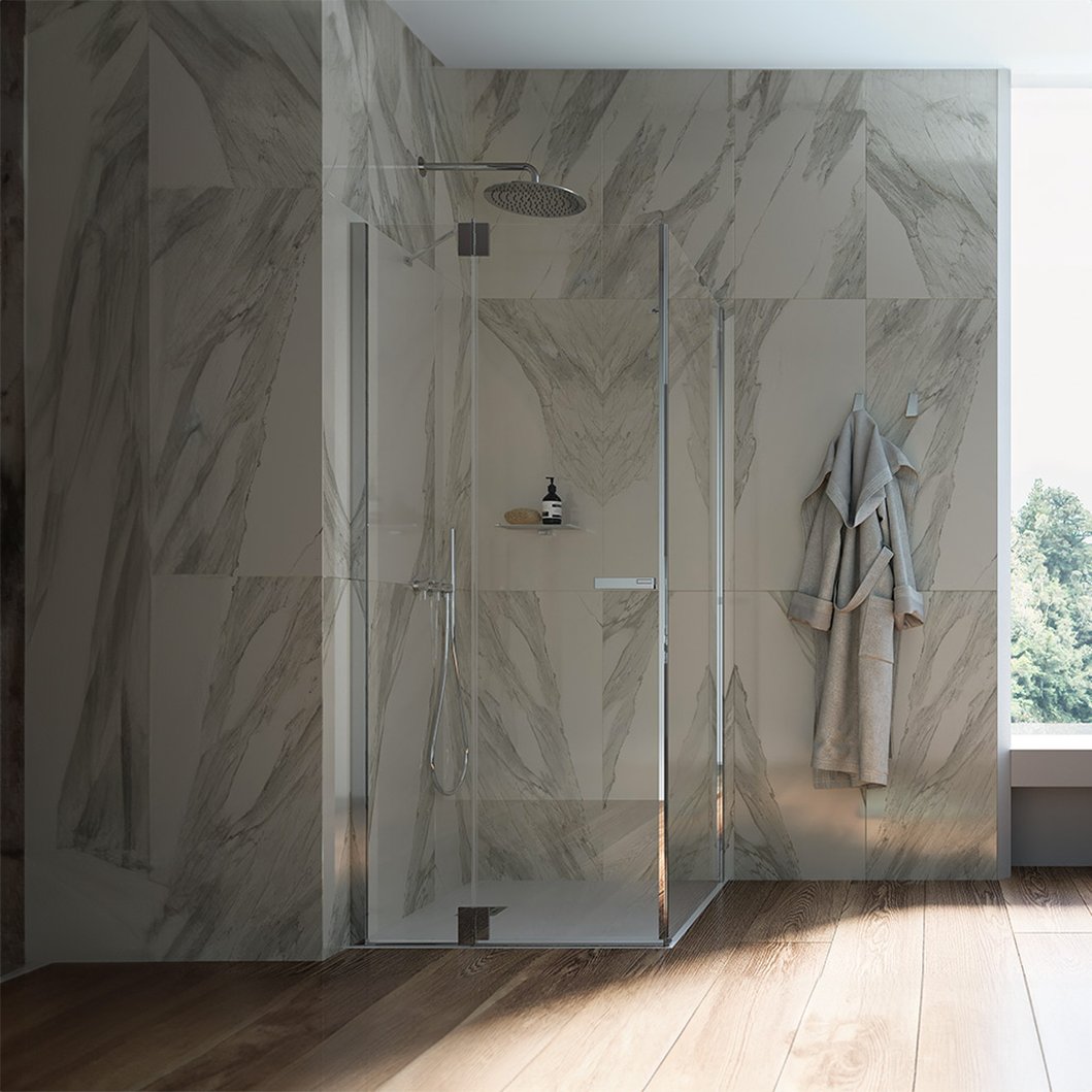 Klapdeur Praia Design met vast gedeelte voor hoekopstelling