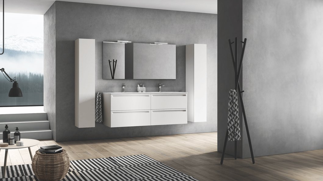 Meubelreeks Leo - Kleur wit mat, L. 90 cm