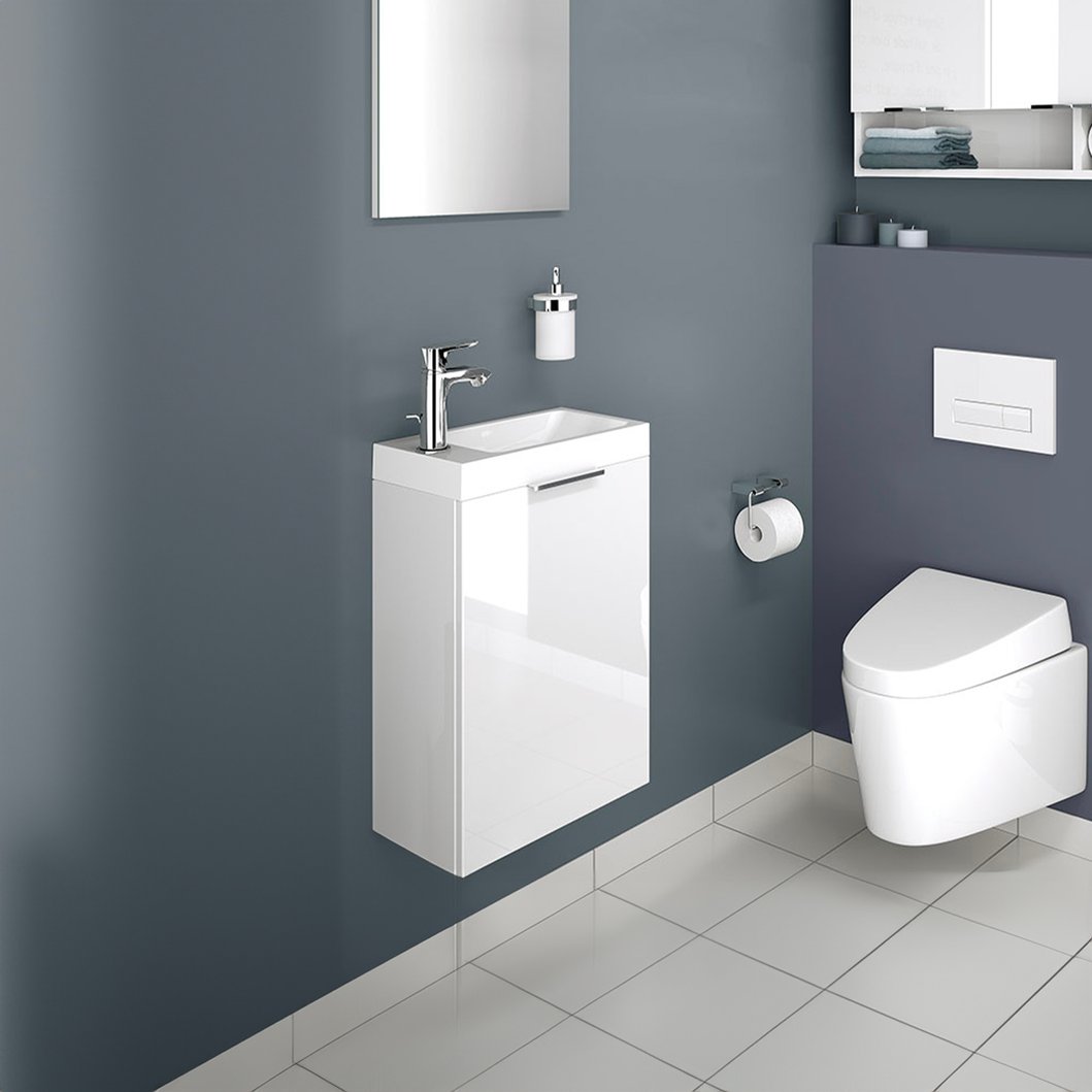 Handbasin cabinet A22 with reversible chrome pulls