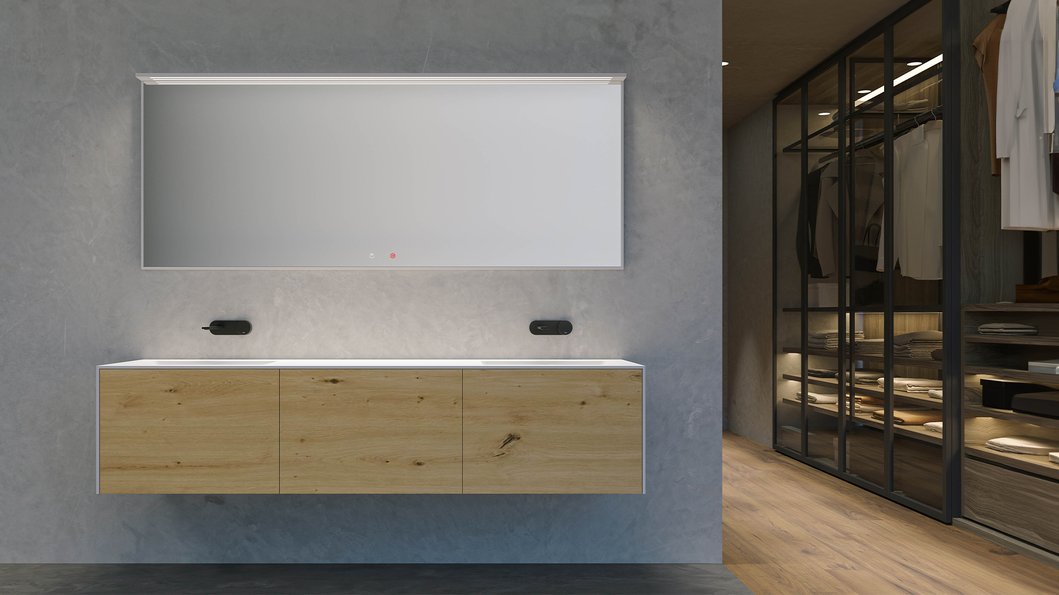 Meubelreeks Luxus - 3 laden in Wild Oak kleur, L. 180 cm