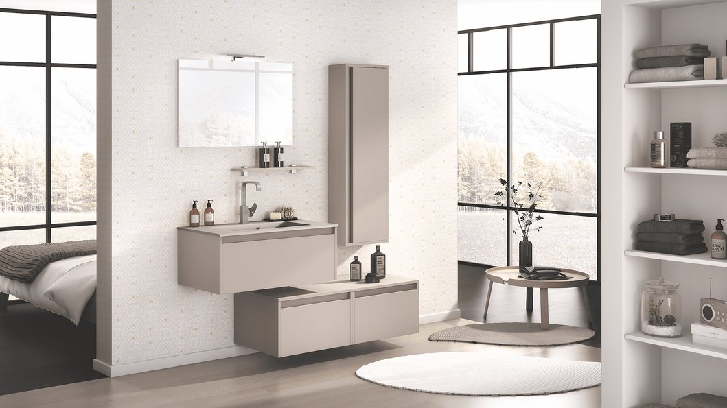 Furniture range D-motion - 1 sliding unit in Matt Clay color, L. 90 cm