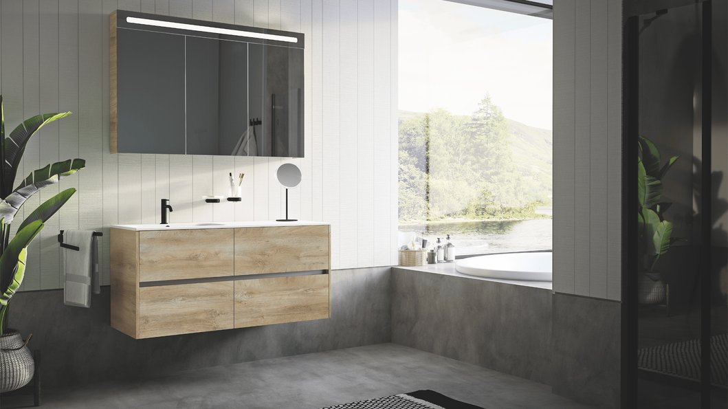 Furniture range Leo 3.0 - Natural Oak color, L. 120 cm