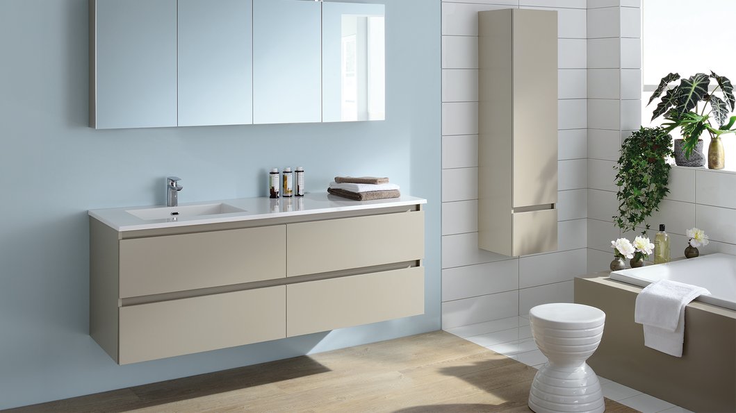Série de meuble Sobro - Meuble 4 tiroirs coloris argile, L. 160 cm