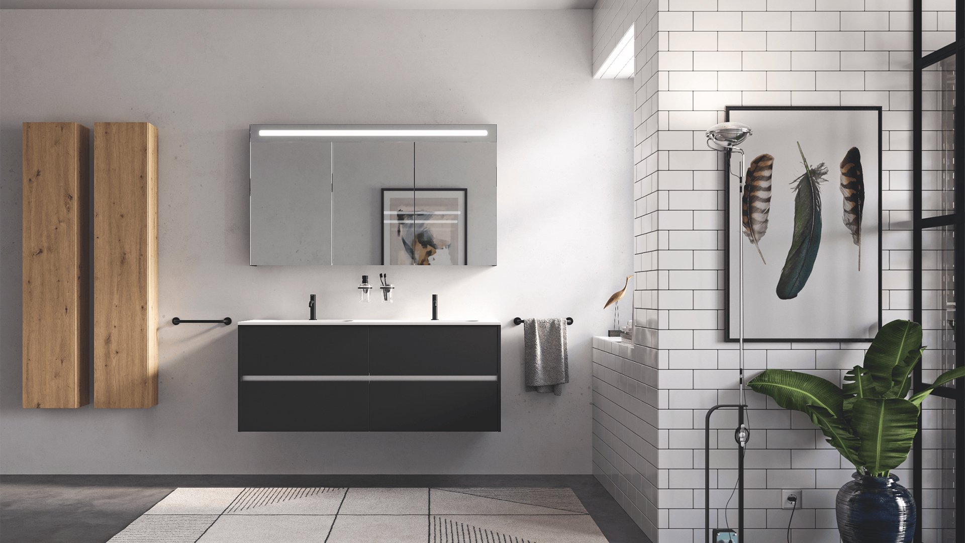 Furniture range Leo 3.0 - Matte black, L. 120 cm