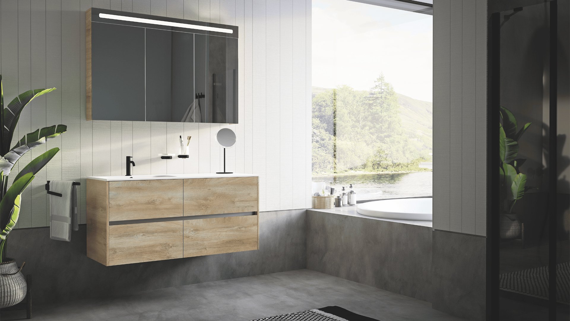 Furniture range Leo 3.0 - Natural Oak color, L. 120 cm