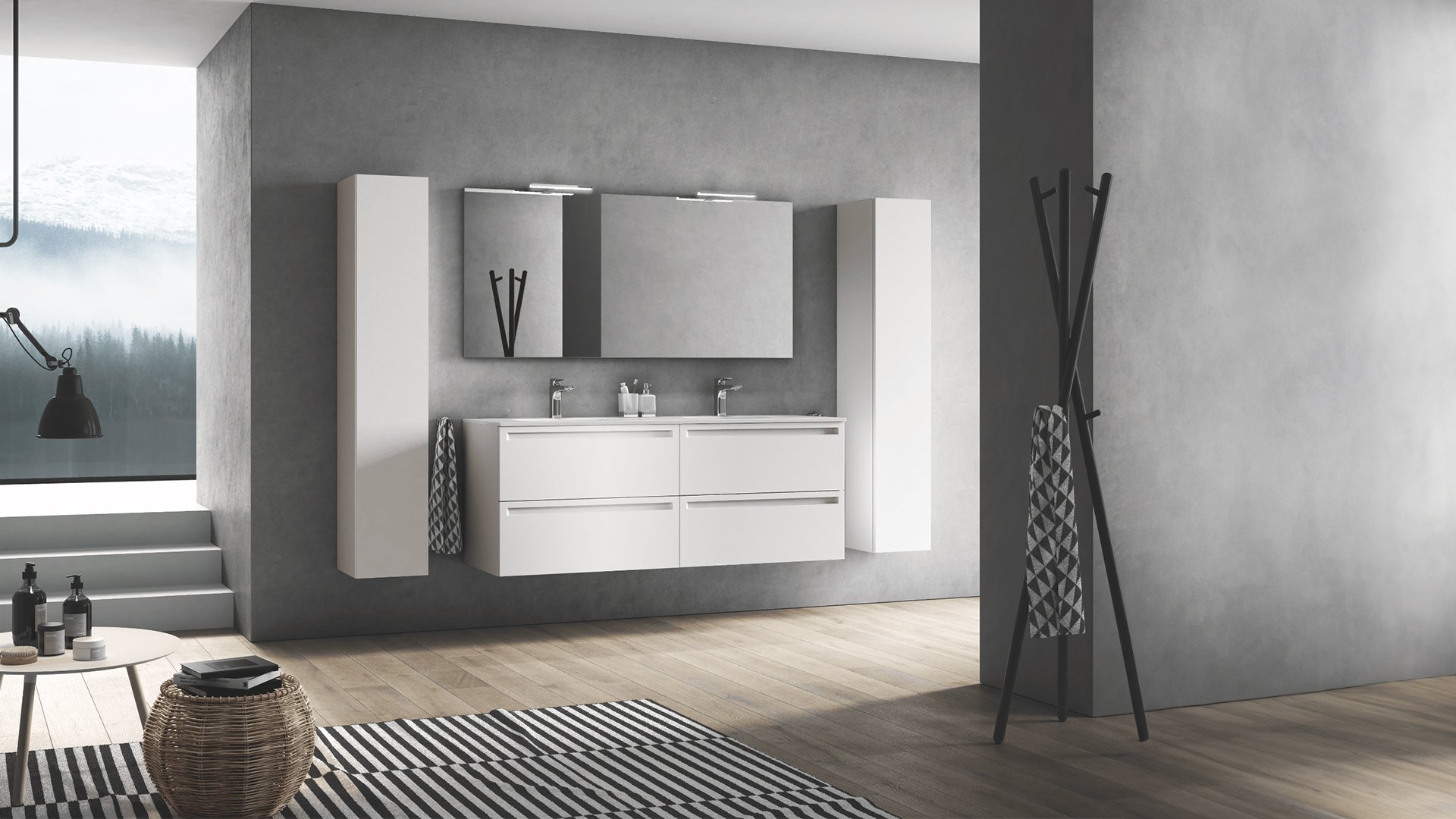 Furniture range Leo - Color matte white, width 90 cm