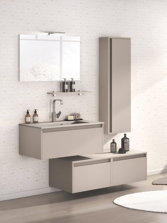 Série de meuble D-motion - 1 coulissant coloris Argile Mat, L. 90 cm