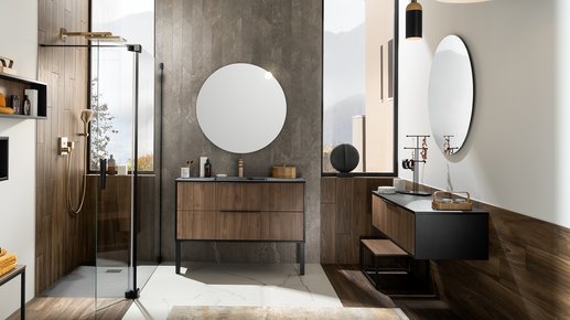 Furniture range Ultra Cadra - Brown walnut and matt black, L.120cm