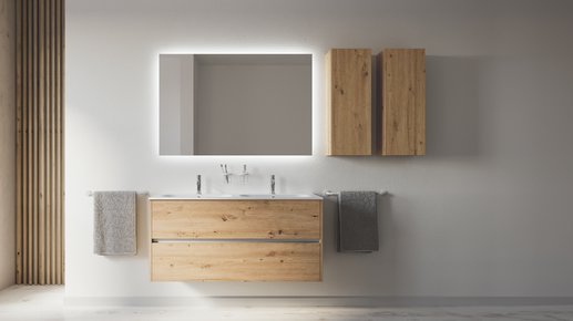 Furniture range Leo 3.0 - Honey Oak color, 2 drawers, and L. 120 cm