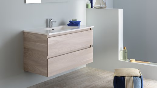 Série de meuble Sobro - Meuble bas coloris champagne, L. 105 cm
