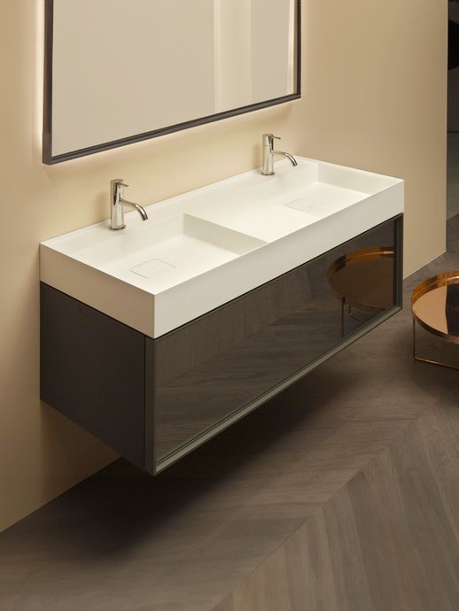 Wall-mounted twin basin Graffio