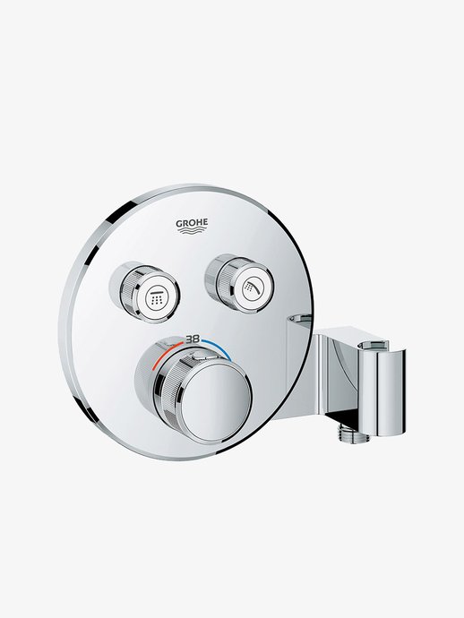 Robinet de douche thermostatique Smartcontrol 2 sorties avec support de douche