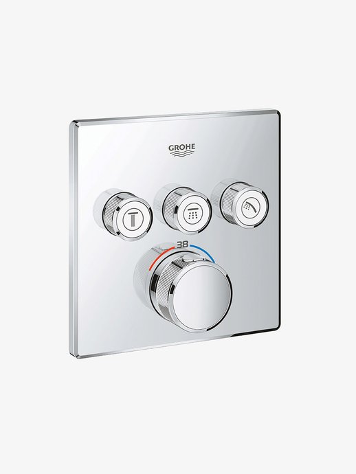 Thermostatic shower tap Smartcontrol square 3 outputs