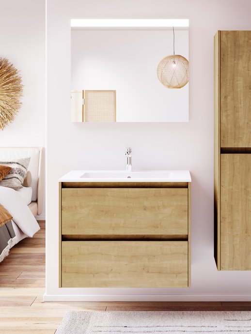 Furniture range Doblo - Arlington eiken kleur, 2 lades, B. 80 cm