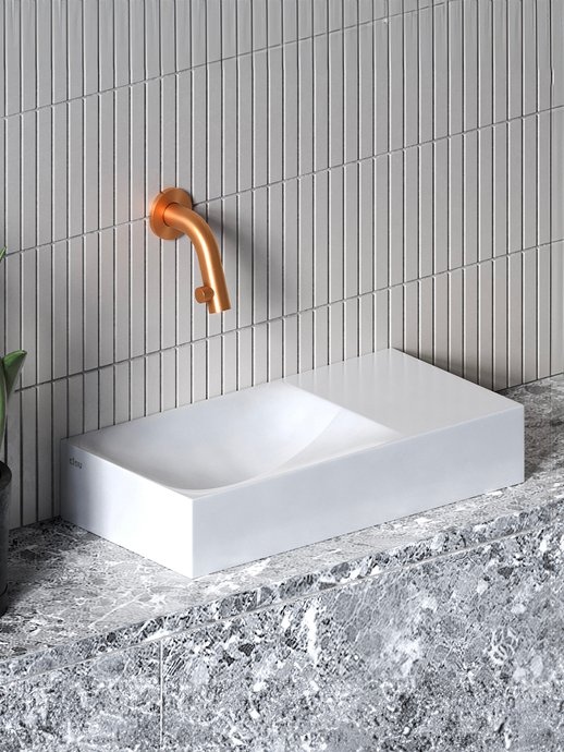 Handbasin Vale with deck for wall-mounted tap