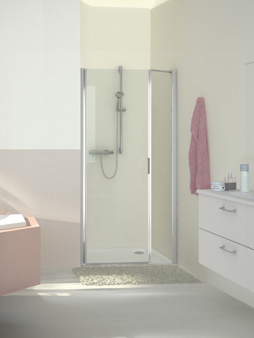 Hinged door Individual 2.0 with fixed panel in-line for niche installation
