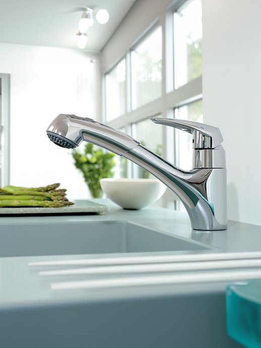 Keukenkraan Eurodisc met uittrekbare sproeier