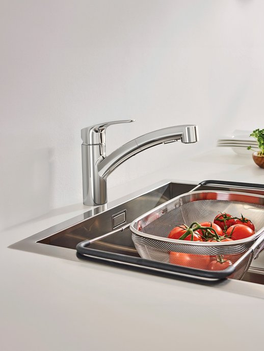 Keukenkraan Eurosmart met uittrekbare sproeier Eco