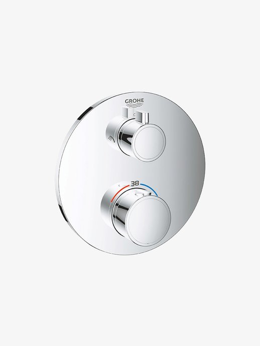 Built-in thermostatic shower tap Grohtherm round