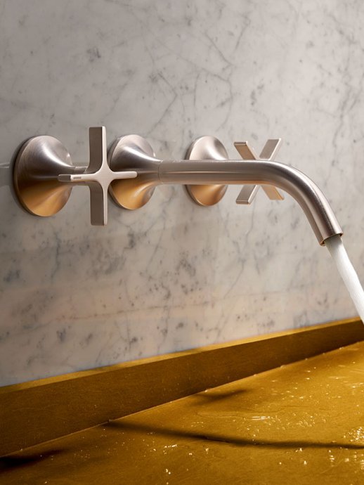 Three-hole mural mixer tap Vaia