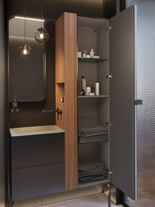 Ensemble complet Tiny noyer massif avec chauffage