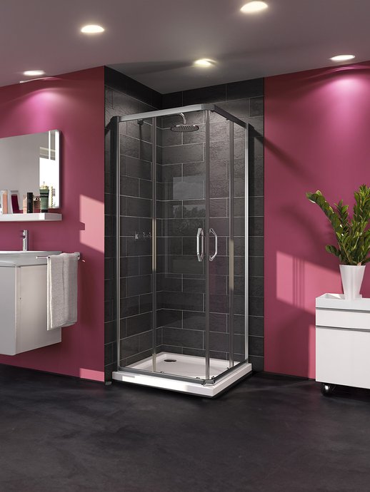 Sliding doors D-motion with corner entry