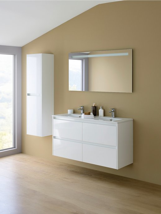 Meuble sous-lavabo Doblo 45° 120 cm avec 4 tiroirs