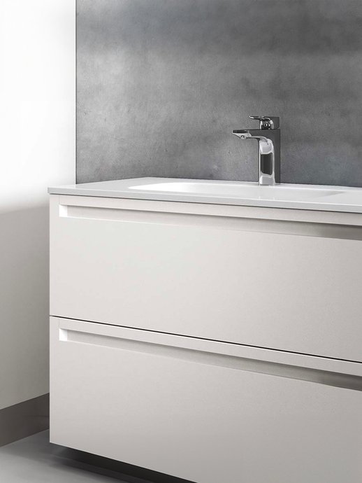 Cabinet Leo 2 drawer matt white lacquered